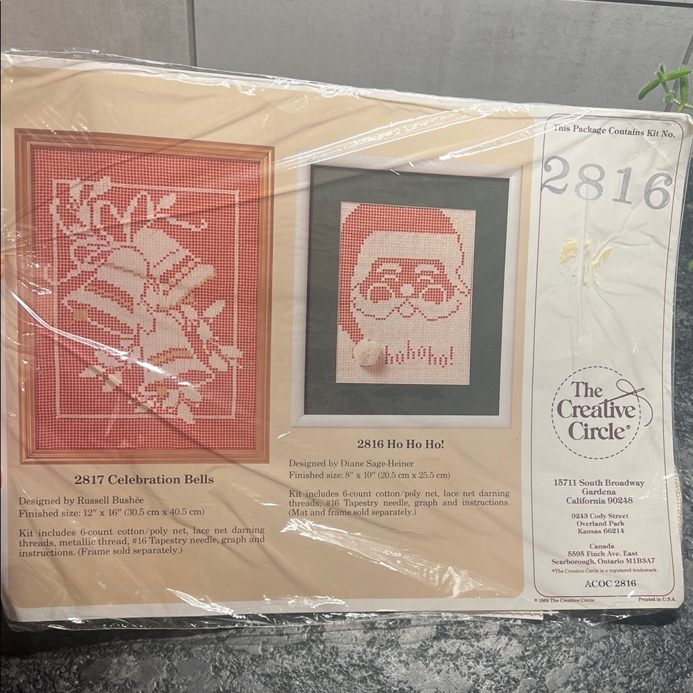 The Creative Circle Stitch Kit Set #2816 is what’s included. New in pkg